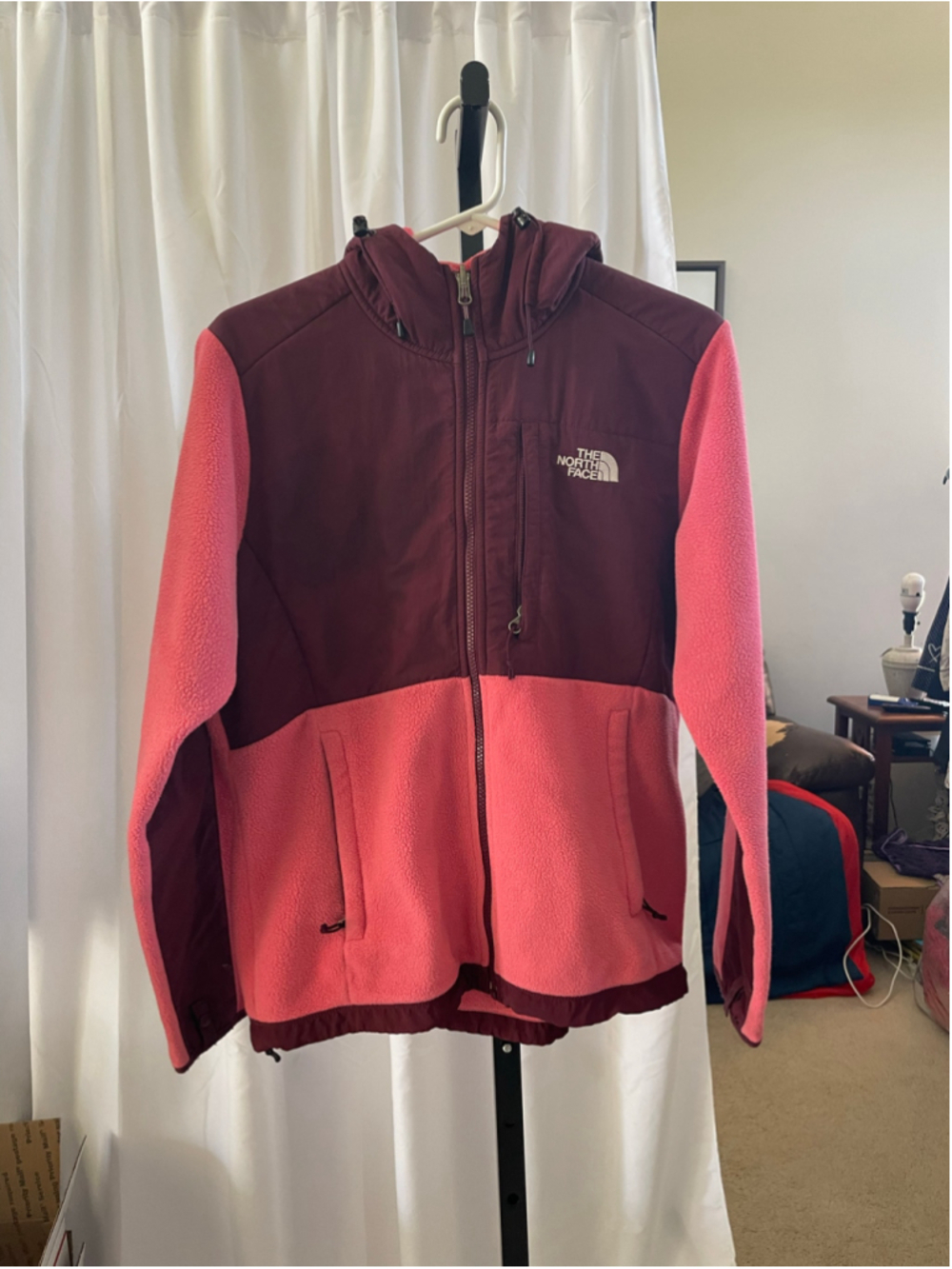 Women's The North Face Fleece Jacket Medium Pink Burgundy